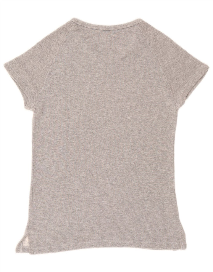Fred Perry Womens T-Shirt Top UK 10 Small Grey Cotton