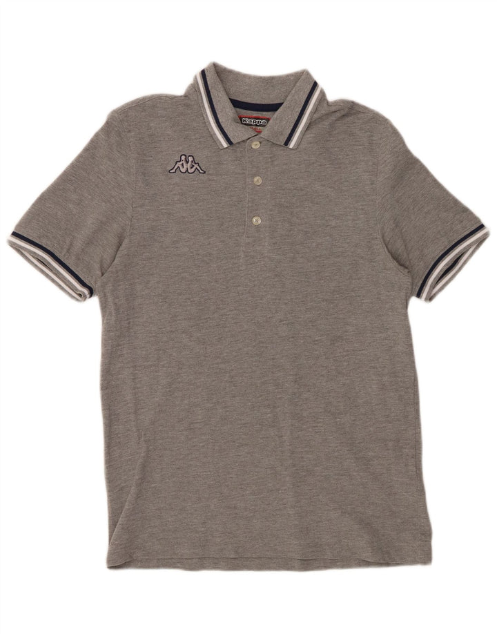 KAPPA Mens Polo Shirt Small Grey Striped Cotton