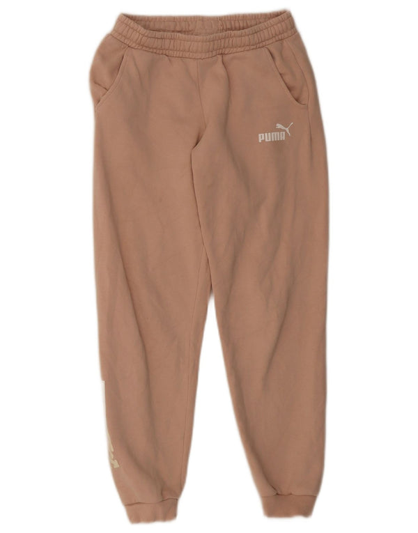 Puma Pantaloni da tuta con grafica da donna Joggers UK 8 Small Rosa Cotone