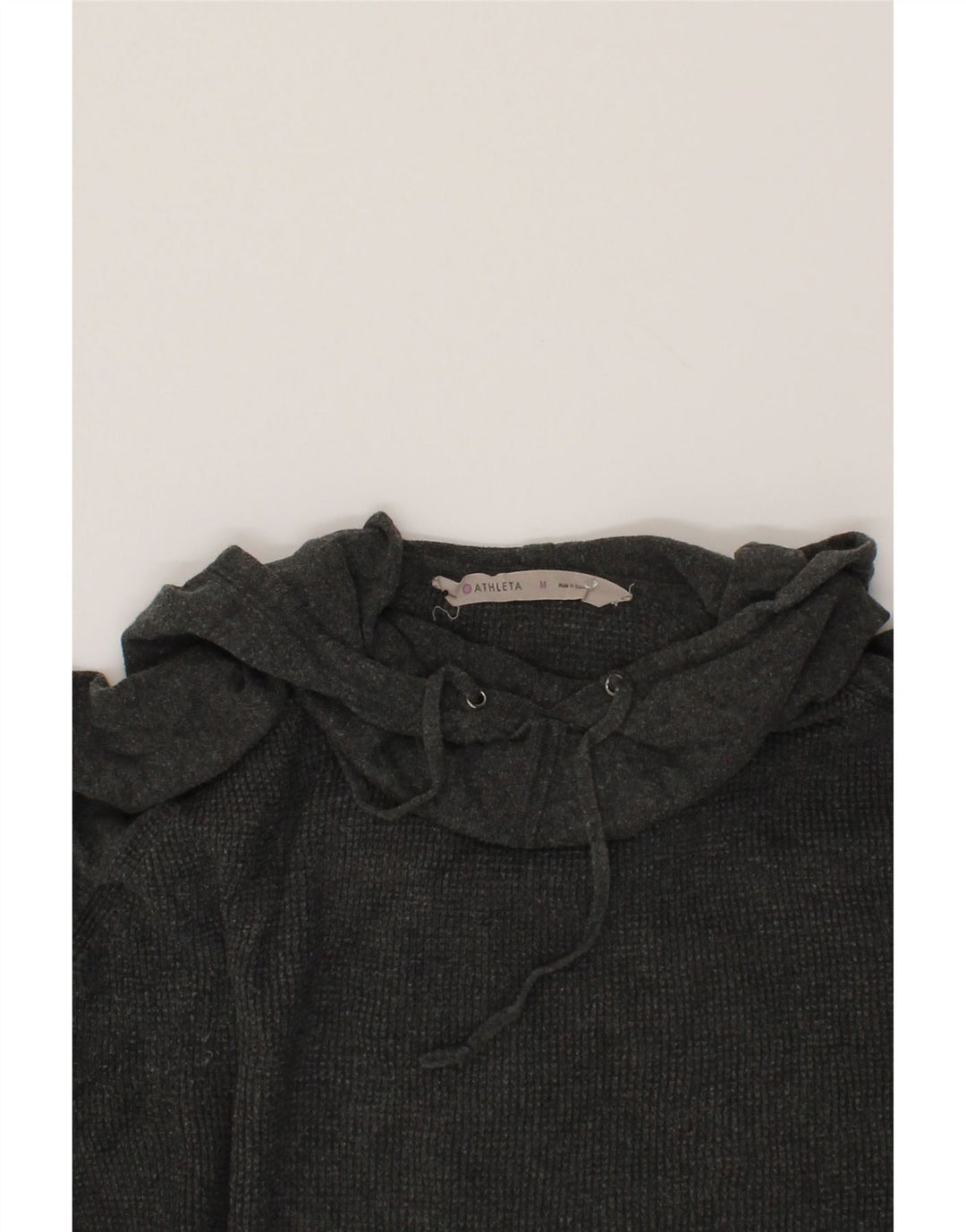 ATHLETA Womens Oversized Hooded Jumper Sweater UK 14 Medium Grey Cotton Vintage Athleta and Second-Hand Athleta from Messina Hembry 