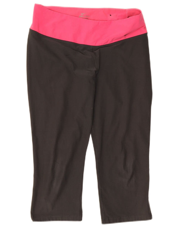 Leggings Nike Dri Fit Capri da donna UK 12 Poliestere color block grigio medio