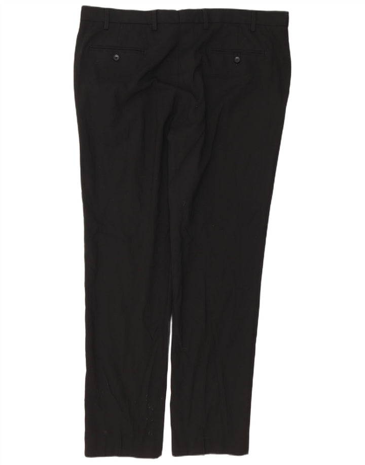 MARKS & SPENCER Mens Slim Chino Trousers W40 L33 Black Polyester