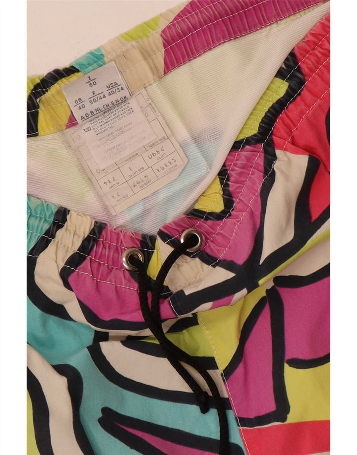 Belfe Mens Abstract Pattern Swimming Shorts W40 XL Multicoloured Cotton