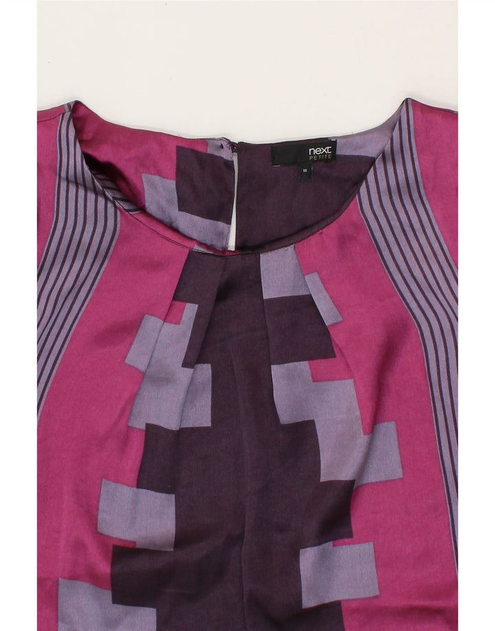 NEXT Womens Tunic Dress UK 10 Small Pink Geometric Polyester Vintage Next and Second-Hand Next from Messina Hembry 