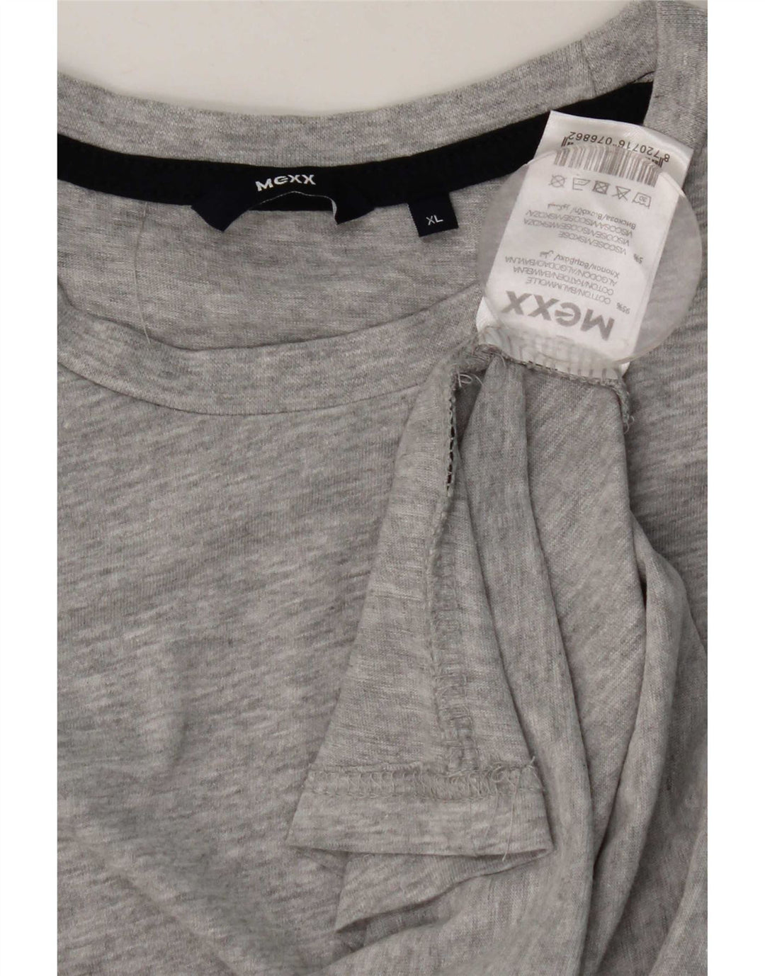 Mexx Maglia da uomo vestibilità regolare a maniche lunghe XL in cotone chiazzato grigio