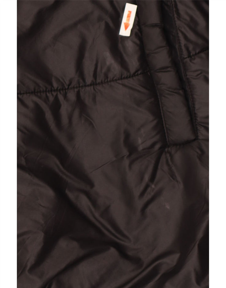 Zara Womens Hooded Poncho Padded Jacket Medium Black Polyester