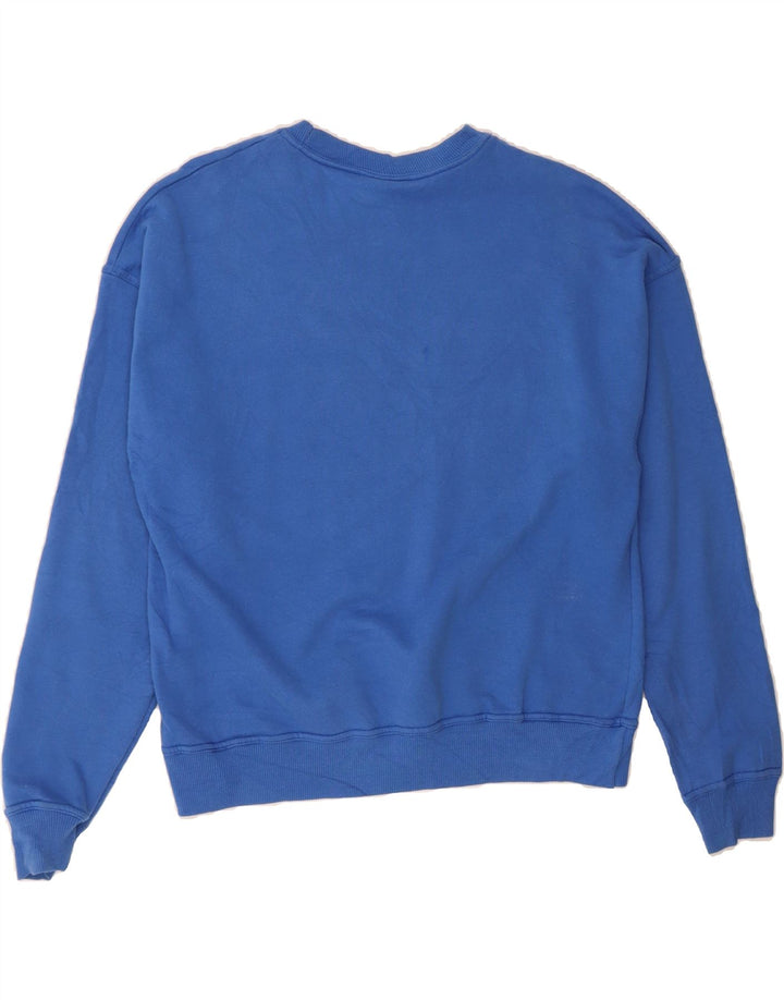 CHAMPION Womens Graphic Sweatshirt Jumper UK 14 Medium Blue Cotton Vintage Champion and Second-Hand Champion from Messina Hembry 
