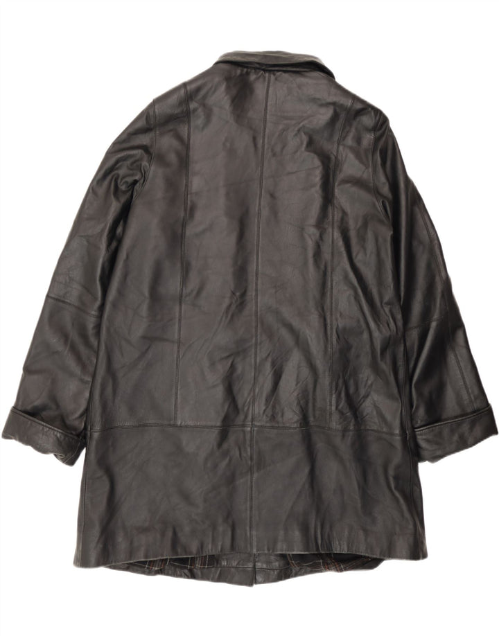 Zarro Womens Leather Coat IT 50 XL Black Leather