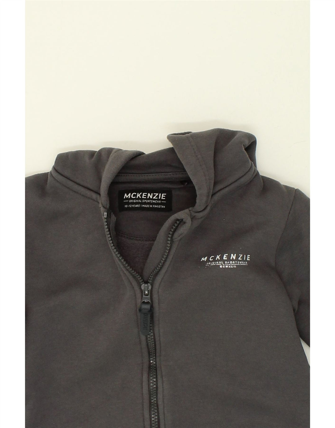 MCKENZIE Boys Zip Hoodie Sweater 10-11 Years Grey Cotton Vintage Mckenzie and Second-Hand Mckenzie from Messina Hembry 