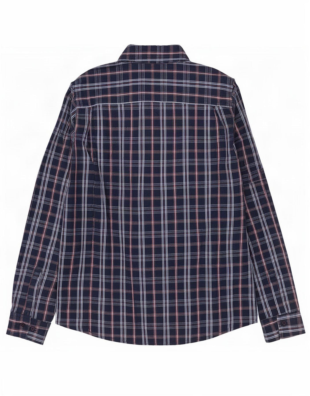 Wrangler Mens Shirt Medium Navy Blue Check Cotton