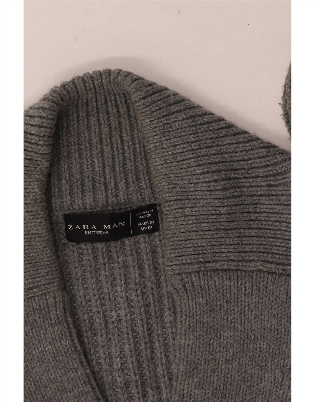 Zara Mens Cardigan Sweater Medium Grey