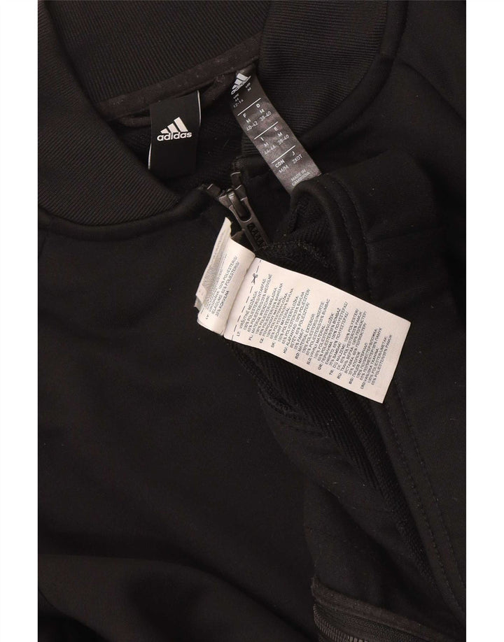Adidas Damen Trainingsanzug Top Jacke UK 12/14 Medium Schwarz Polyester