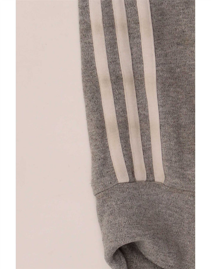 Adidas Womens Regular Fit Tracksuit Top Jacket UK 8 Small Grey Cotton