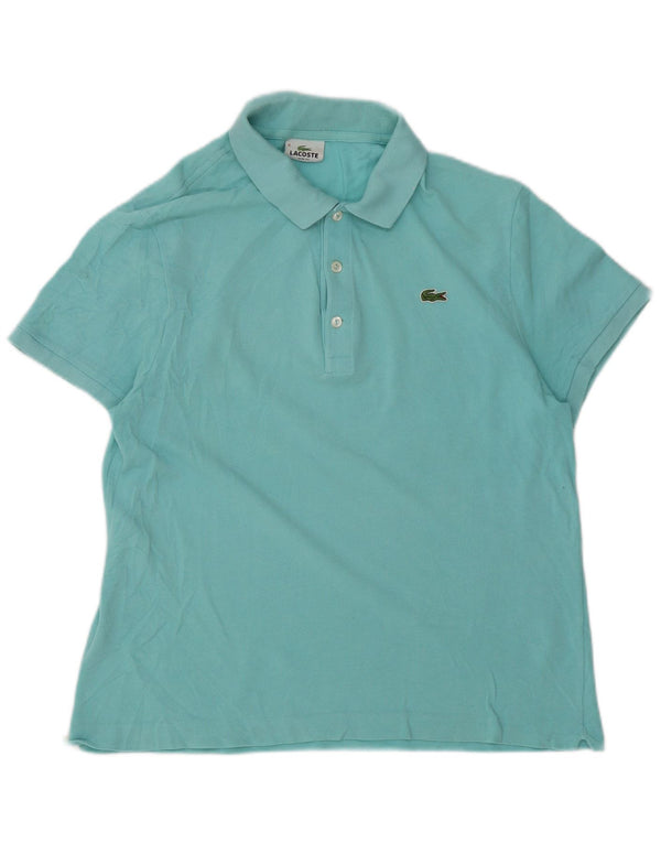 Męska koszulka polo Lacoste z krótkim rękawem, slim fit, rozmiar 6 XL, turkusowa bawełna