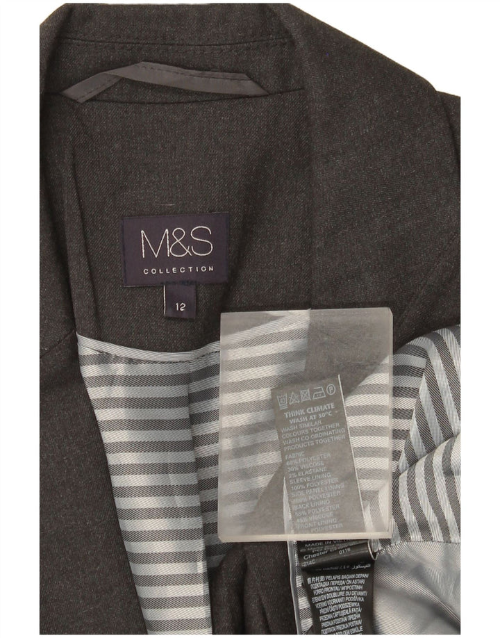 Marks & Spencer Chaqueta tipo blazer con 1 botón para mujer UK 42 Poliéster gris medio