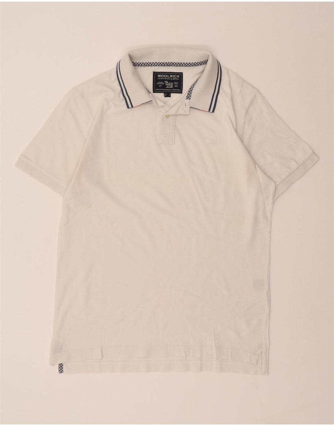 WOOLRICH Mens Polo Shirt Small White Cotton Vintage Woolrich and Second-Hand Woolrich from Messina Hembry 