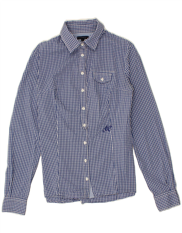 BEST COMPANY Womens Shirt UK 12 Medium Blue Gingham Cotton Vintage Best Company and Second-Hand Best Company from Messina Hembry 