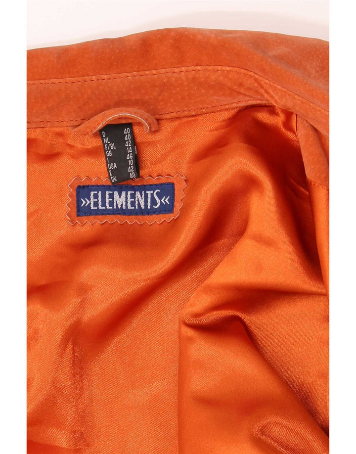 Elements Chaqueta de gamuza para mujer UK 44 Cuero naranja grande