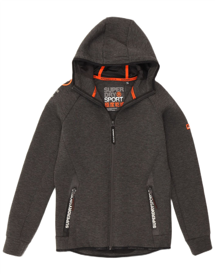 Superdry Pull à capuche zippé Graphic Homme Petit Gris Polyester
