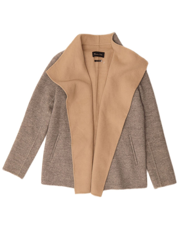 Massimo Dutti Veste blazer ouverte surdimensionnée pour femme UK 6 XS Gris Colorblock