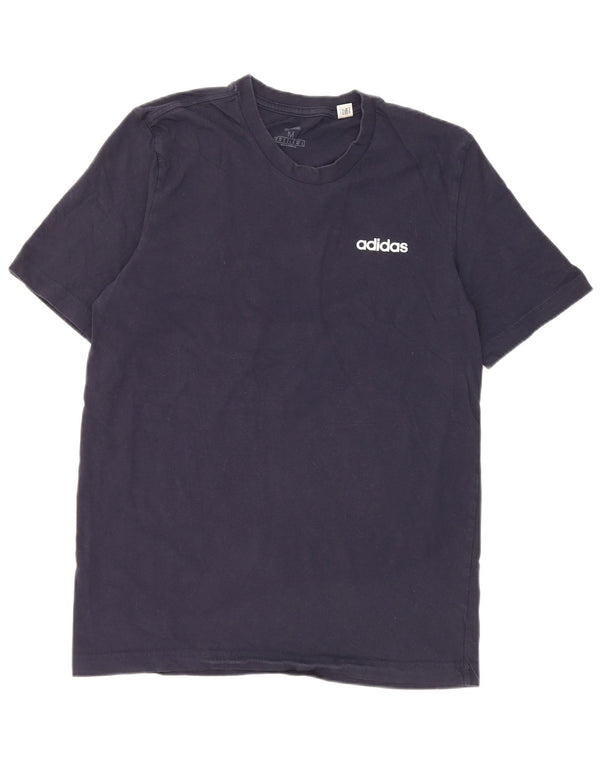 T-shirt da uomo Adidas Top media in cotone blu navy