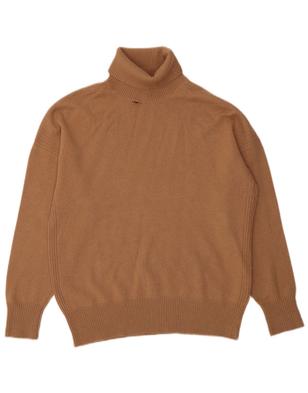 Reiss – damski sweter z golfem UK 14 Medium Brown Wool