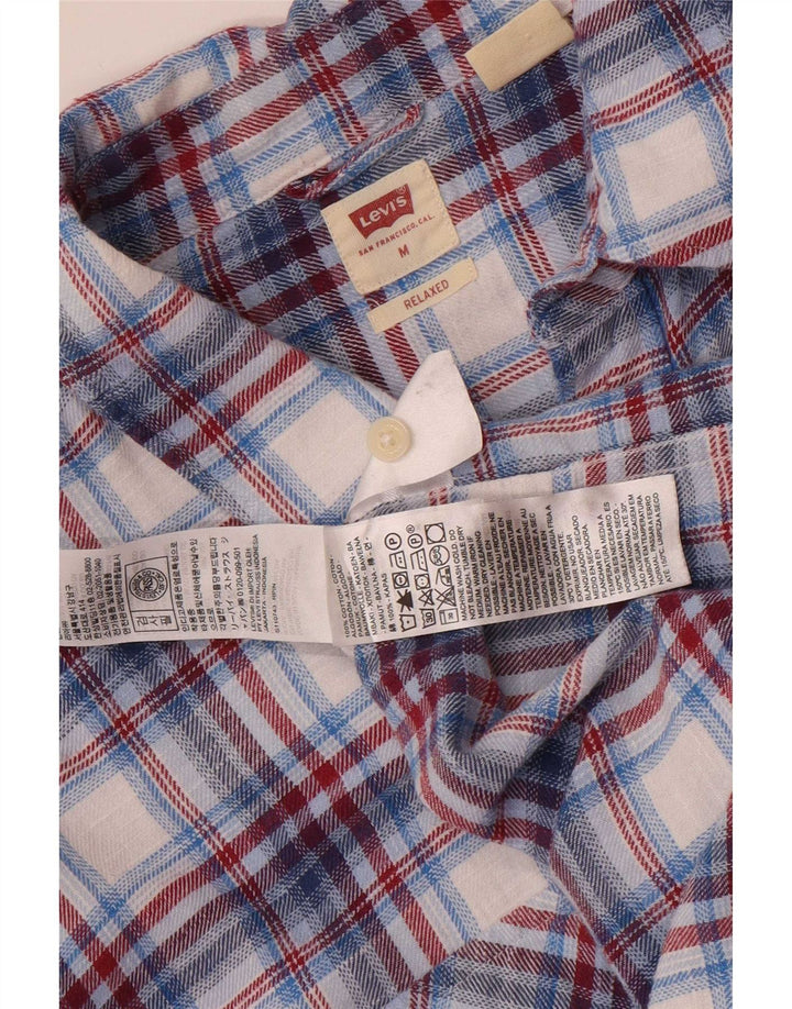 Camicia Levi's da uomo in flanella di cotone a quadri blu medio