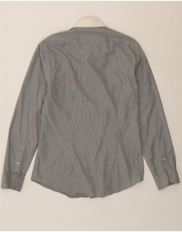 Camicia formale da uomo Calvin Klein taglia 39 15 1/2 gessato grigio medio