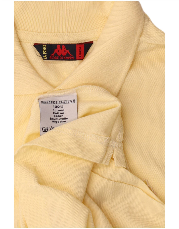 Kappa Mens Polo Shirt XL Yellow Cotton