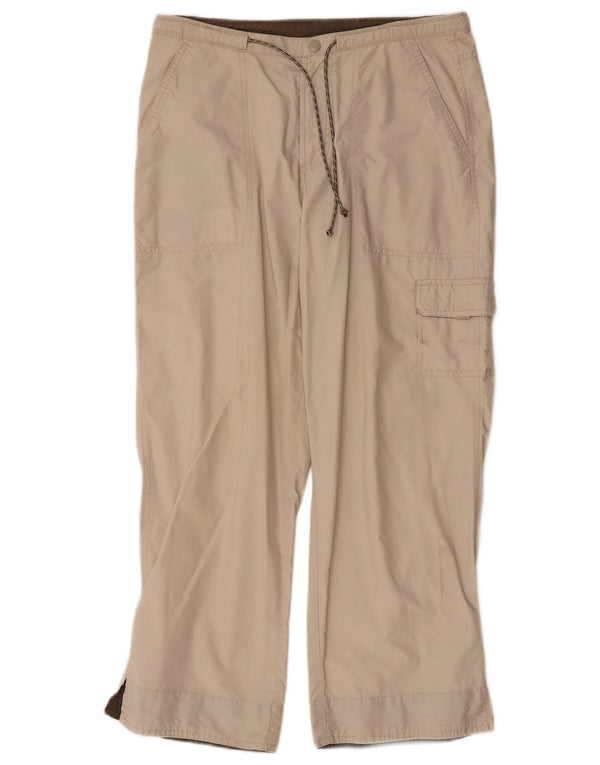 Columbia Womens Wide Leg Cargo Cropped Trousers Små W27 L24 Beige Bomuld