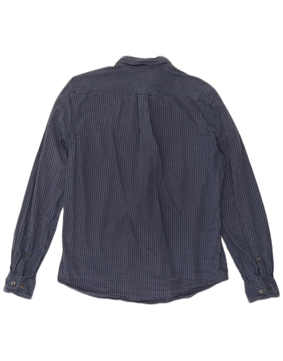 TIMBERLAND Mens Regular Fit Shirt Medium Navy Blue Gingham Cotton