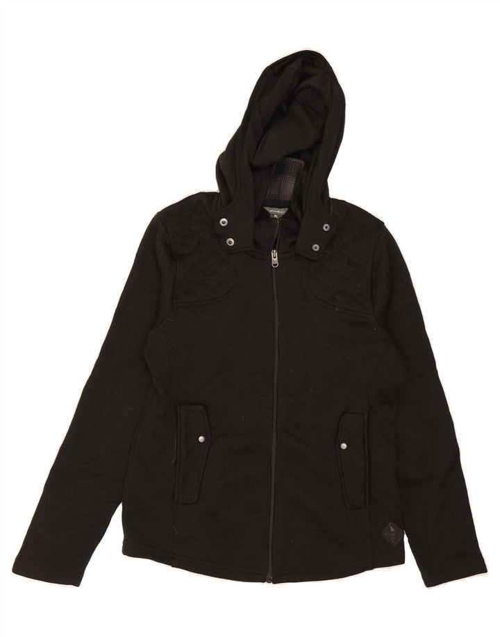 EDDIE BAUER Womens Hooded Bomber Jacket UK 14 Medium Black Cotton Vintage Eddie Bauer and Second-Hand Eddie Bauer from Messina Hembry 