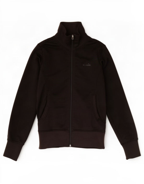 Diadora Veste de survêtement pour femme UK 12 Medium Noir Polyester