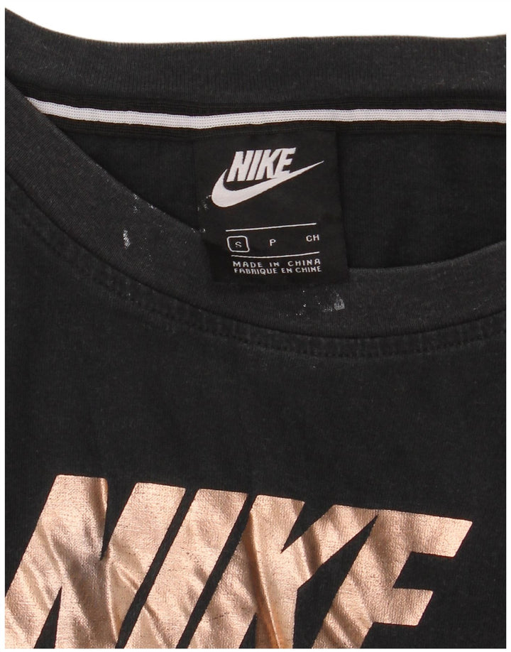 NIKE Womens Oversized Graphic T-Shirt Top UK 10 Small Black