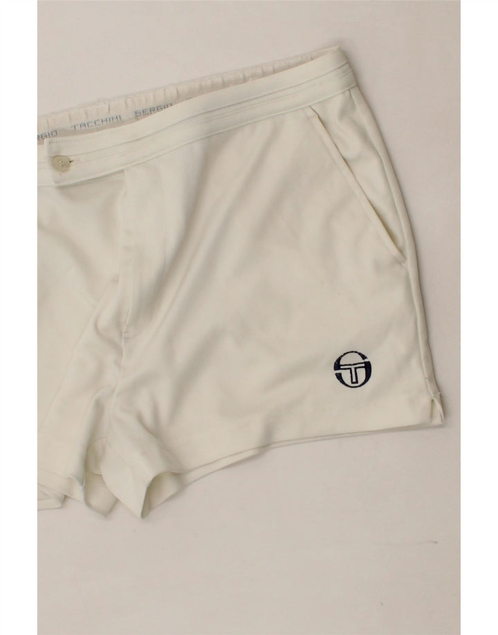 SERGIO TACCHINI Womens Casual Shorts W30 Medium White Polyester Vintage Sergio Tacchini and Second-Hand Sergio Tacchini from Messina Hembry 