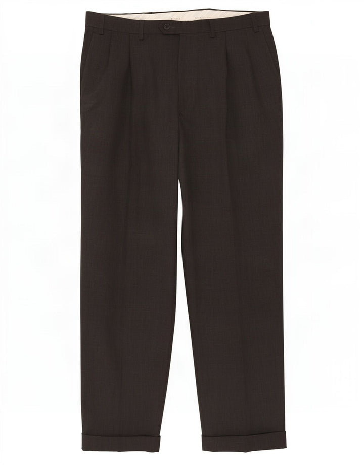 Calça masculina Marks & Spencer Stretch Pegged Suit W36 L31 Poliéster cinza