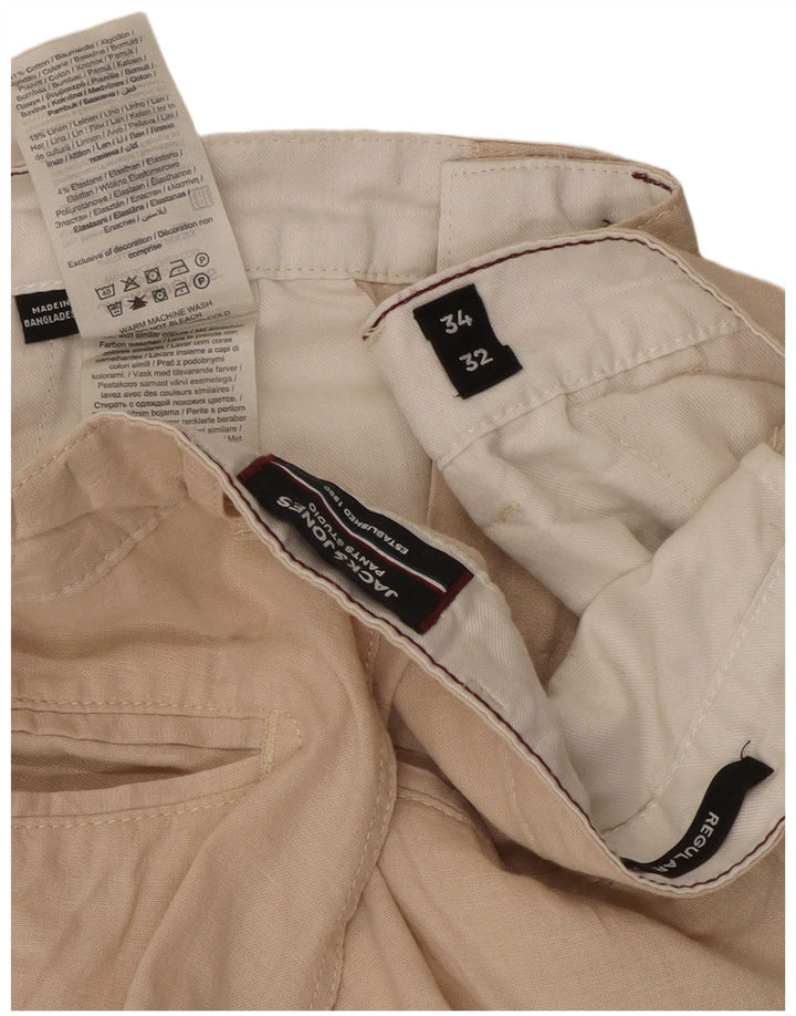 Jack & Jones Uomo Straight Regular W34 L32 Cotone Beige