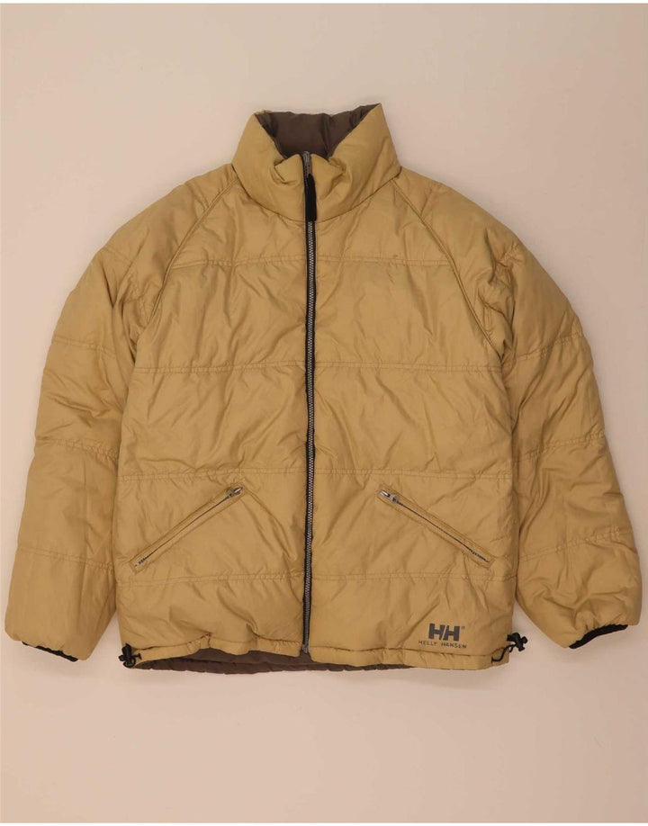 Helly Hansen Mens Reversible Padded Jacket UK 38 Medium Brown Nylon