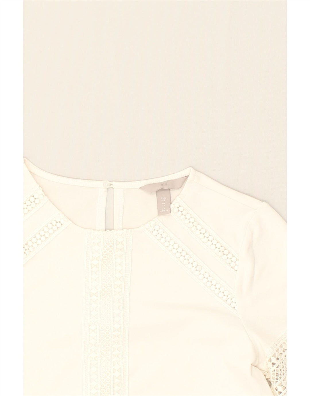 H&M Womens Blouse Top UK 6 XS White Polyester | Vintage H&M | Thrift | Second-Hand H&M | Used Clothing | Messina Hembry 