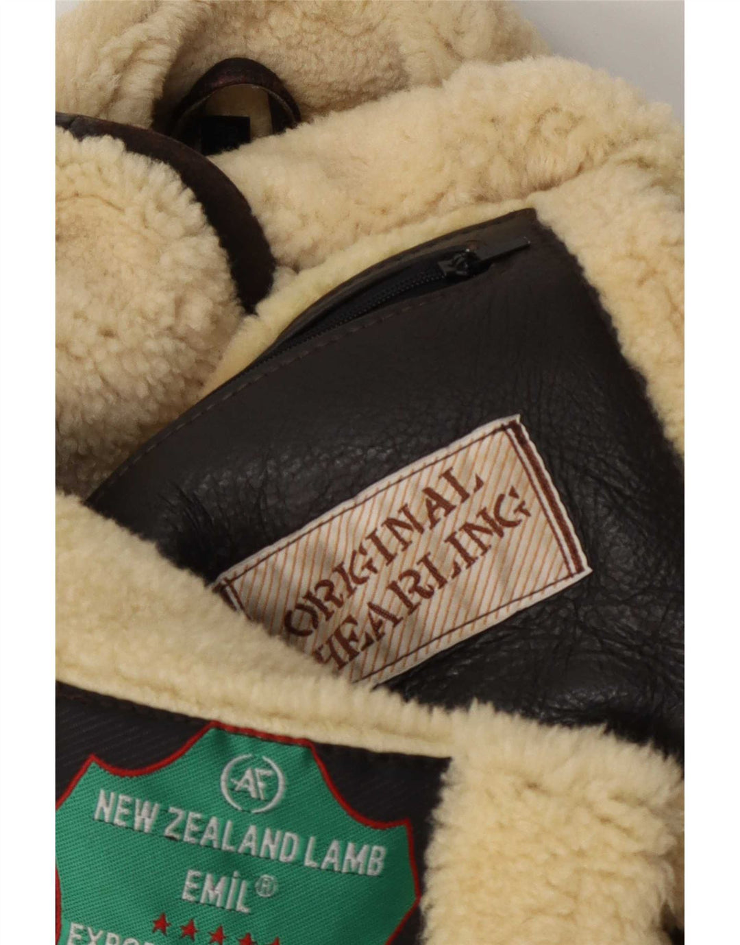 Vintage Mens Shearling Jacket Size 52 XL Brown