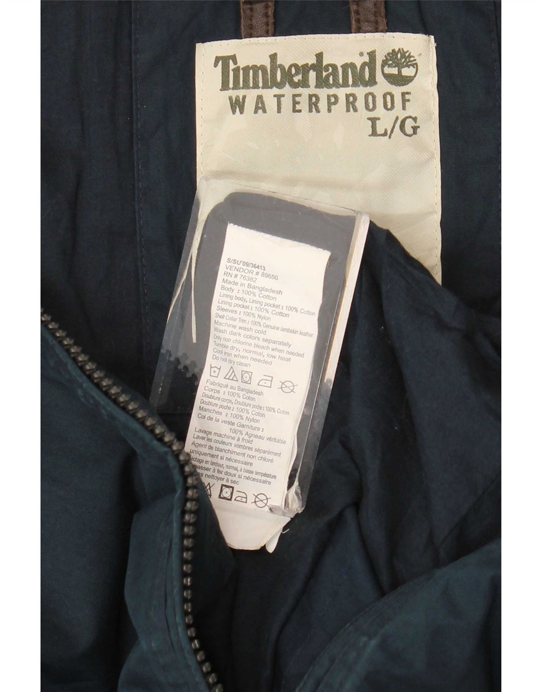 Timberland Mens Utility Jacket UK 40 Large Navy Blue Cotton