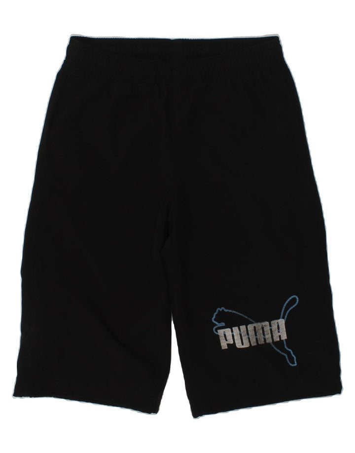 PUMA Boys Graphic Sport Shorts 9-10 Years Black Polyester | Vintage Puma | Thrift | Second-Hand Puma | Used Clothing | Messina Hembry 