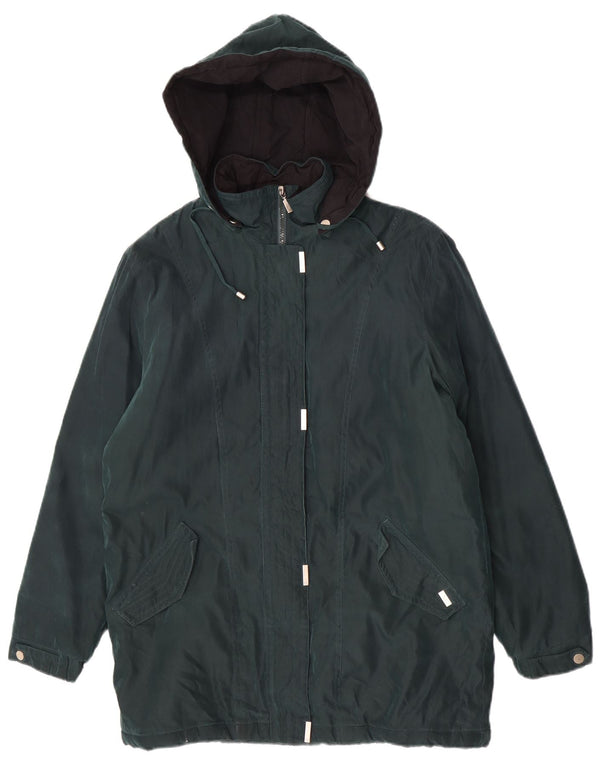 London Fog Dame Hætte Oversized Parka Jacket UK 12 Medium Green