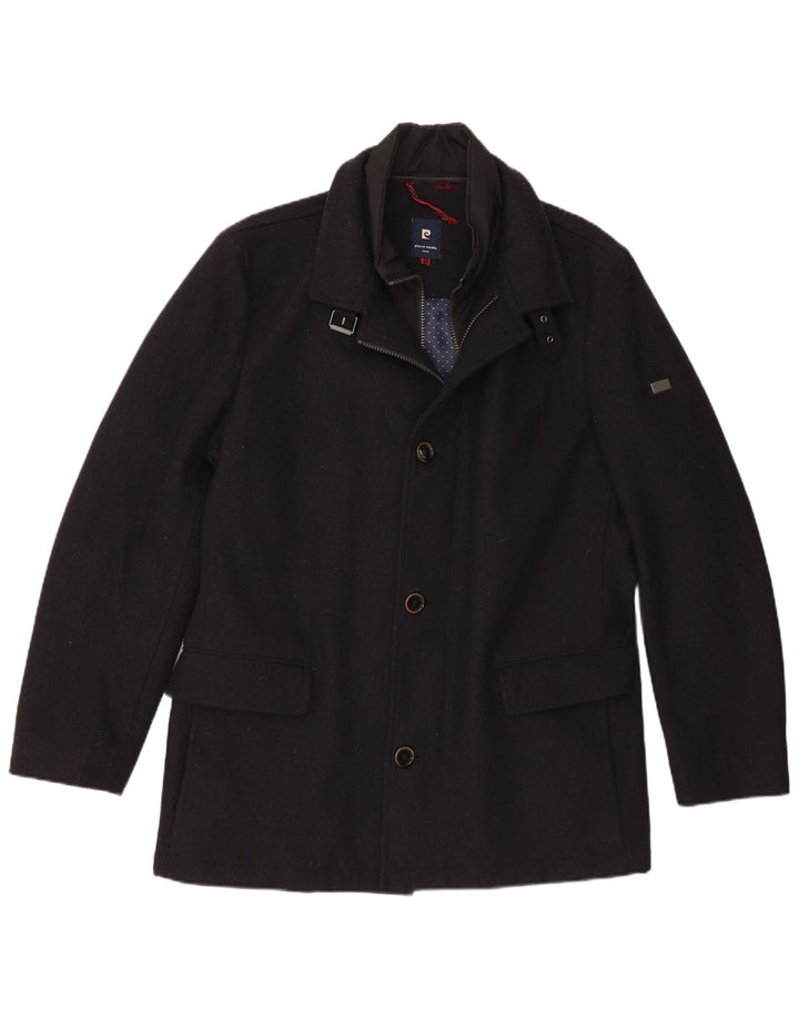 Pierre Cardin Mens Windbreaker Coat IT 50 Large Navy Blue Wool