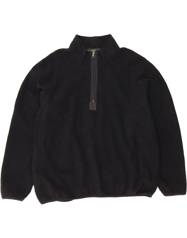 EDDIE BAUER Mens Zip Neck Sweatshirt Jumper XL Black Polyester Vintage Eddie Bauer and Second-Hand Eddie Bauer from Messina Hembry 