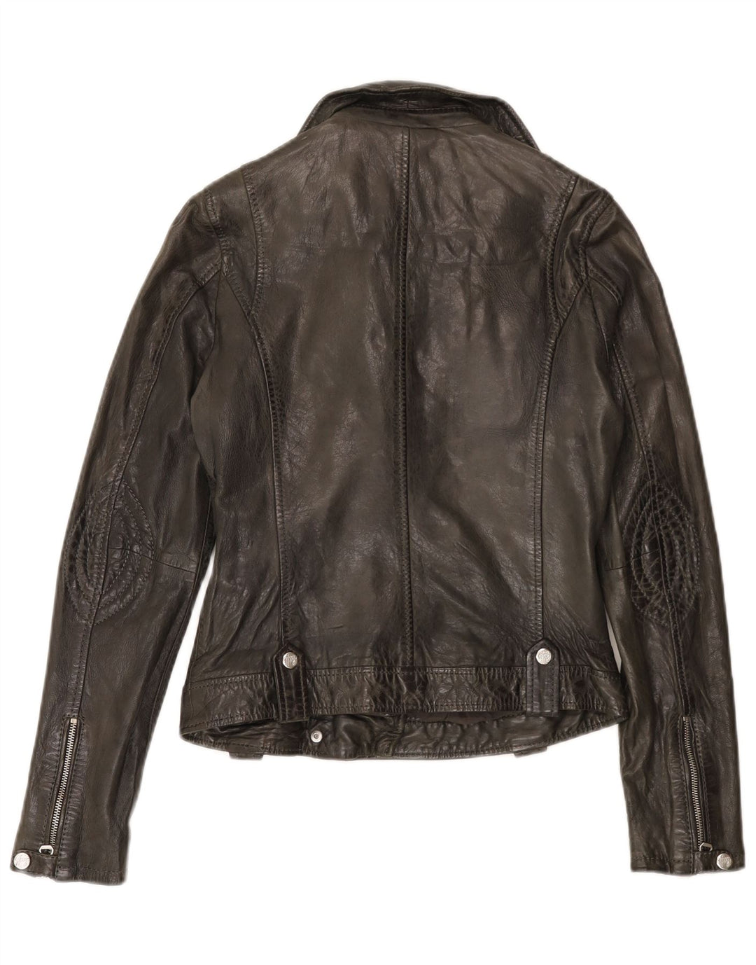 Gipsy Womens Leather Biker Jacket UK 6 XS Black