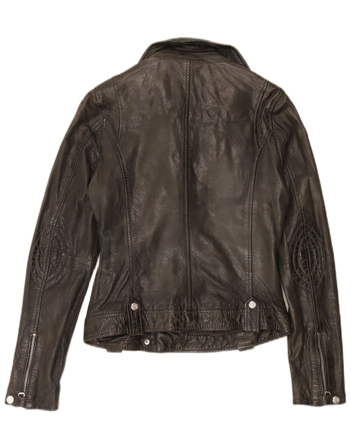 Gipsy Womens Leather Biker Jacket UK 6 XS Black