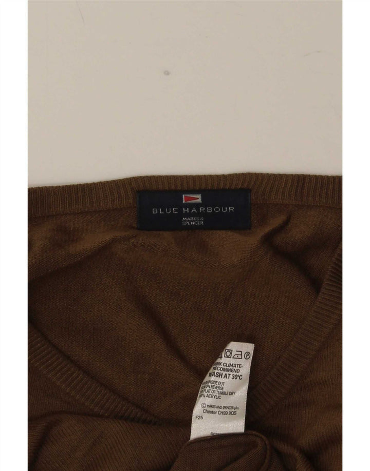 Marks & Spencer Jersey con Cuello en V Azul Harbor para Hombre Beige Medio