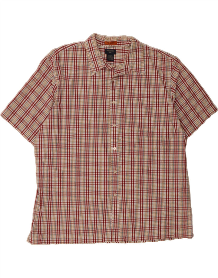 DOCKERS Mens Short Sleeve Shirt 2XL Red Check Cotton Vintage Dockers and Second-Hand Dockers from Messina Hembry 