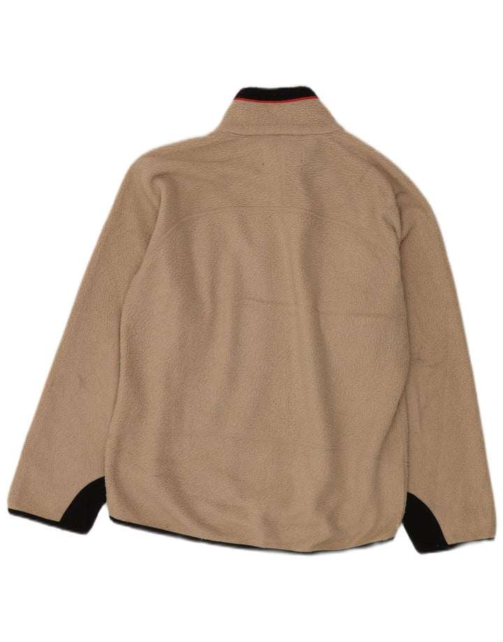 FILA Mens Fleece Jacket UK 36 Small Beige Colourblock Polyester